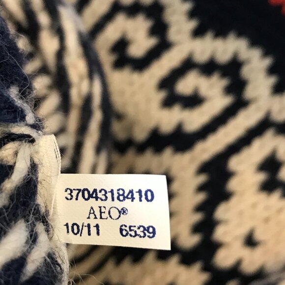 American Eagle sweater women's size S wool crochet fisherman coastal nautical - Picture 6 of 8